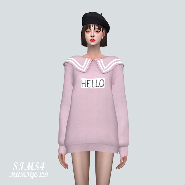 Sims 4 Cute Sailor Sweatshirts at Marigold