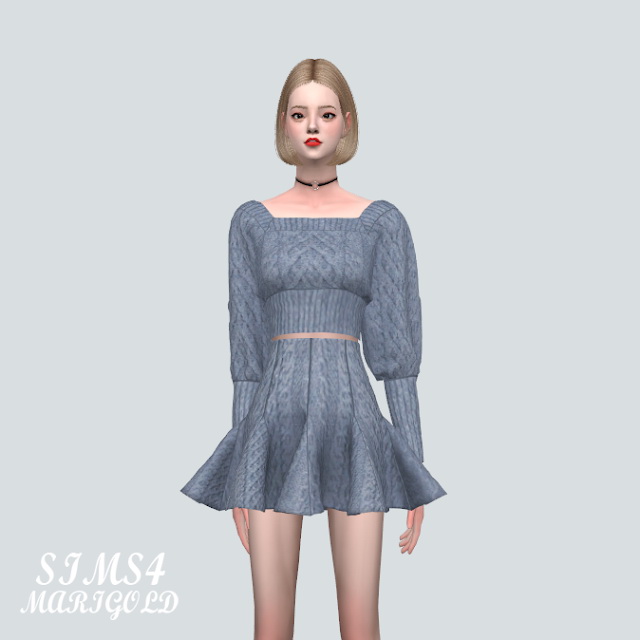 Sims 4 K Sweater Mini Dress at Marigold