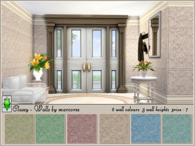 Sims 4 Classy walls by marcorse at TSR