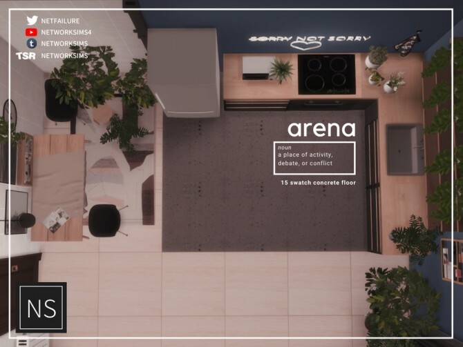 Sims 4 Arena Concrete Floor by networksims at TSR