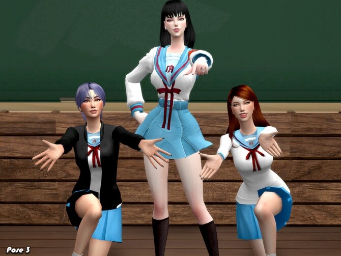 Sims 4 Suzumiya Haruhi Pose Pack by Beto ae0 at TSR