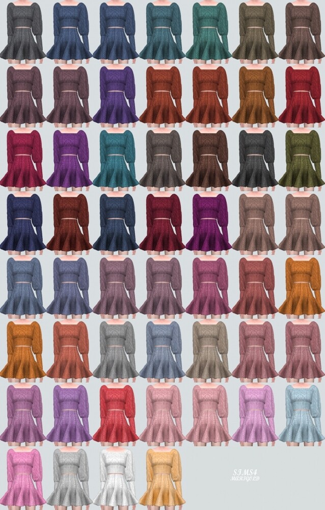 Sims 4 K Sweater Mini Dress at Marigold