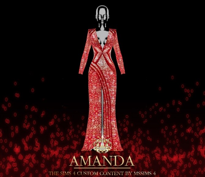 Sims 4 AMANDA GOWN (P) at MSSIMS