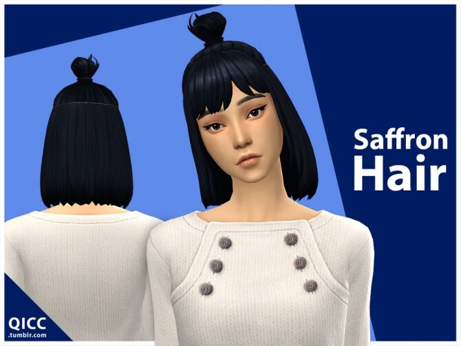 Sims 4 Saffron Hair by qicc at TSR