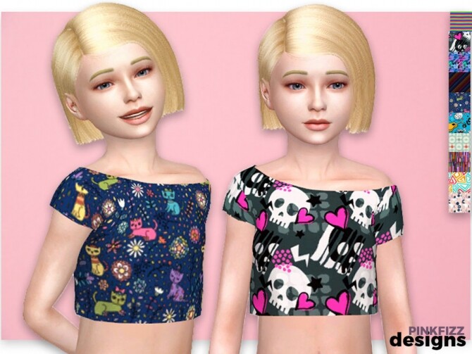 Sims 4 Junior Street Top by Pinkfizzzzz at TSR