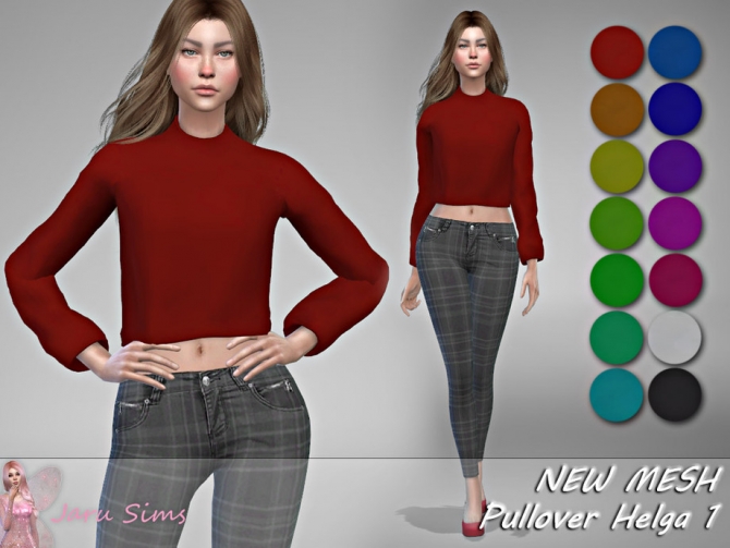 Pullover Helga 1 by Jaru Sims at TSR » Sims 4 Updates