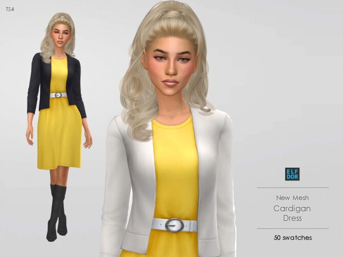 Sims 4 Cardigan Dress at Elfdor Sims