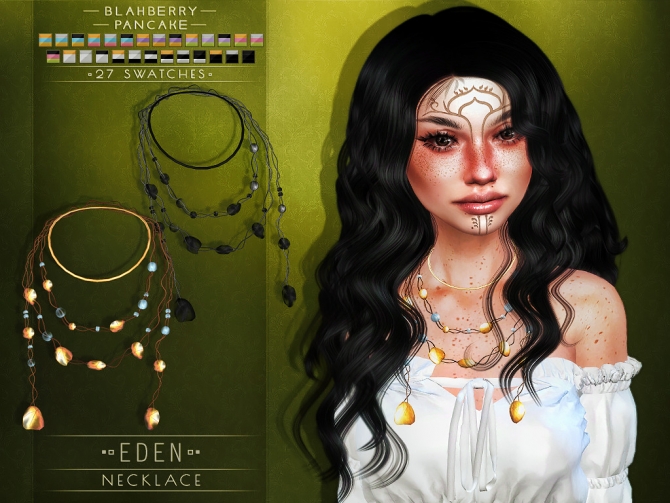 Eden necklace & face paint at Blahberry Pancake » Sims 4 Updates