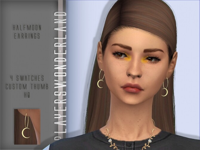 Sims 4 Half Moon Earrings by PlayersWonderland at TSR