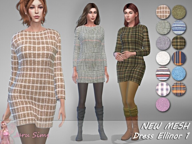 Sims 4 Dress Ellinor 1 by Jaru Sims at TSR