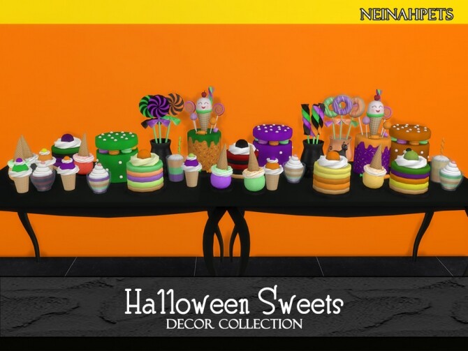 Sims 4 Halloween Sweets Decor by neinahpets at TSR