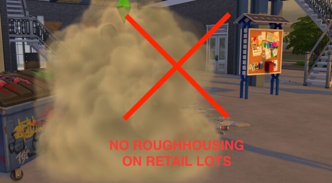 Sims 4 No Roughhousing on Retail Lots by Lebbion at Mod The Sims