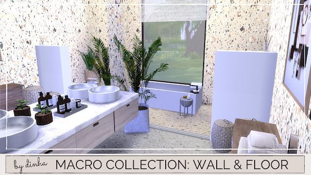 Sims 4 Macro Collection: Wall & Floor 11 Swatches at Dinha Gamer