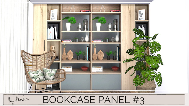 Sims 4 Bookcase panels #2 & 3 at Dinha Gamer