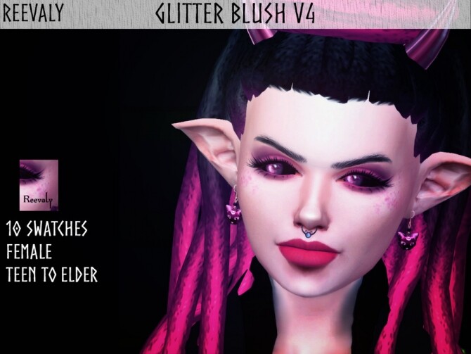 Sims 4 Glitter Blush V4 by Reevaly at TSR
