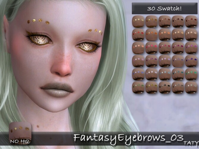 Sims 4 Fantasy Eyebrows 03 by tatygagg at TSR