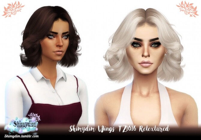 Sims 4 Wings TZ1016 Hair Retexture Naturals + Unnaturals at Shimydim Sims