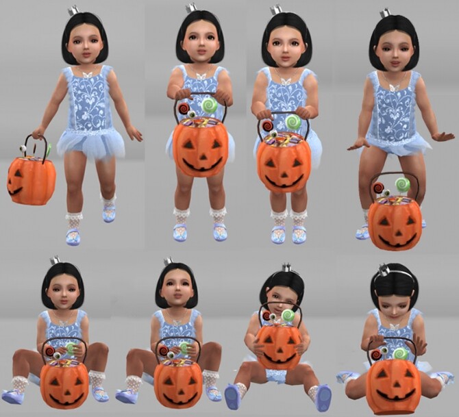 Sims 4 Halloween Pose Pack And Pumpkin Bucket For Toddlers at Giulietta