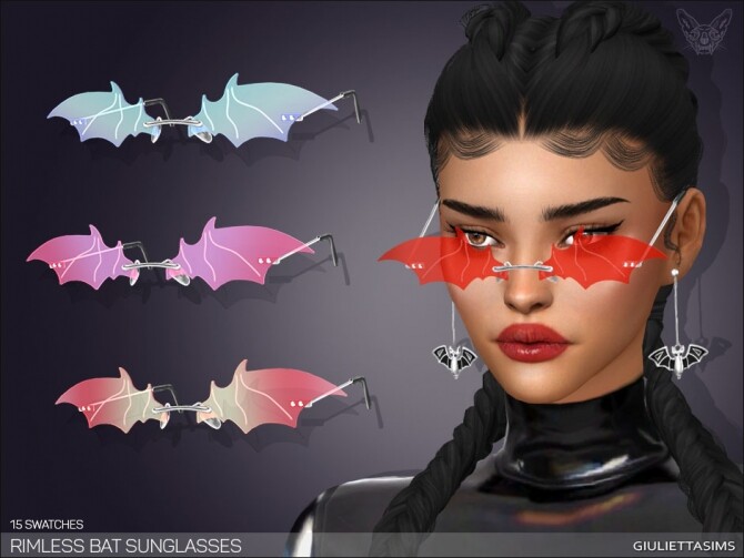 Sims 4 Rimless Bat Sunglasses at Giulietta
