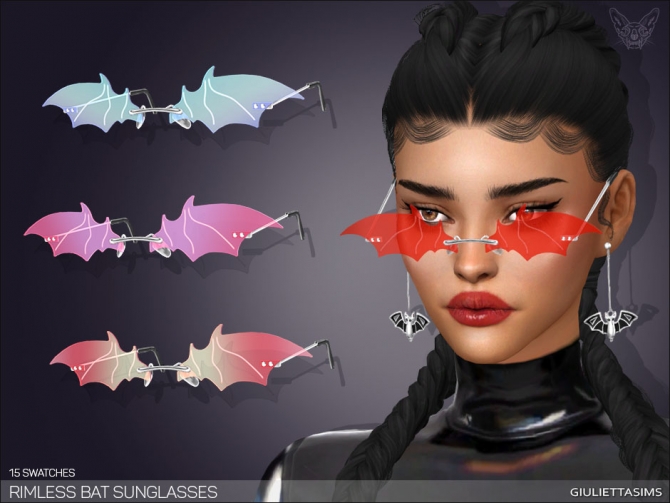 Rimless Bat Sunglasses At Giulietta Sims 4 Updates