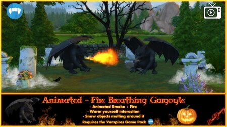 Animated Fire Breathing Gargoyle by Bakie at Mod The Sims