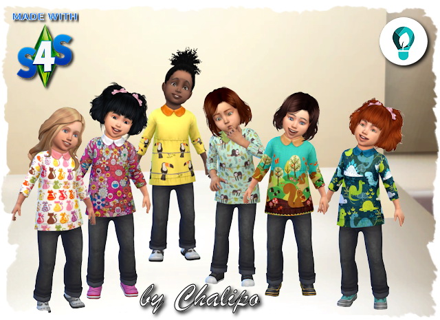 Sims 4 Eco toddler blouse by Chalipo at All 4 Sims