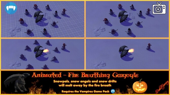 Sims 4 Animated Fire Breathing Gargoyle by Bakie at Mod The Sims