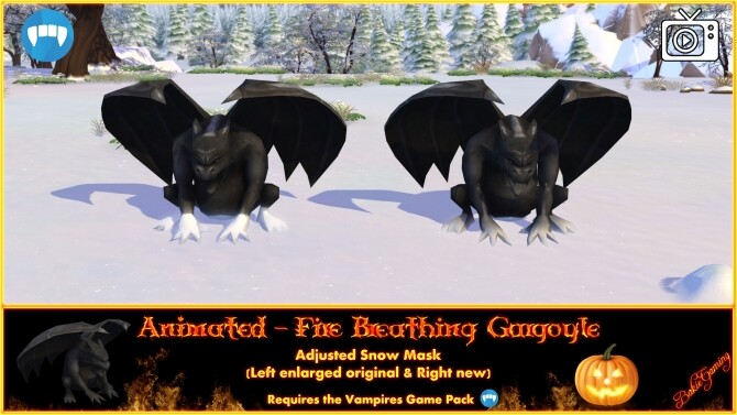 Sims 4 Animated Fire Breathing Gargoyle by Bakie at Mod The Sims