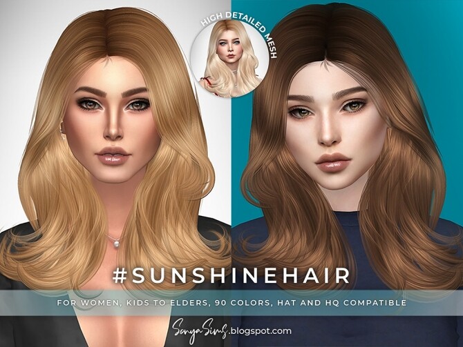 Sims 4 Anna & Cosmic Conflict & Sunshine Hairs at Sonya Sims