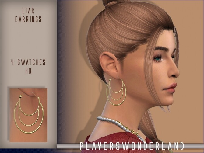 Sims 4 Liar Earrings by PlayersWonderland at TSR