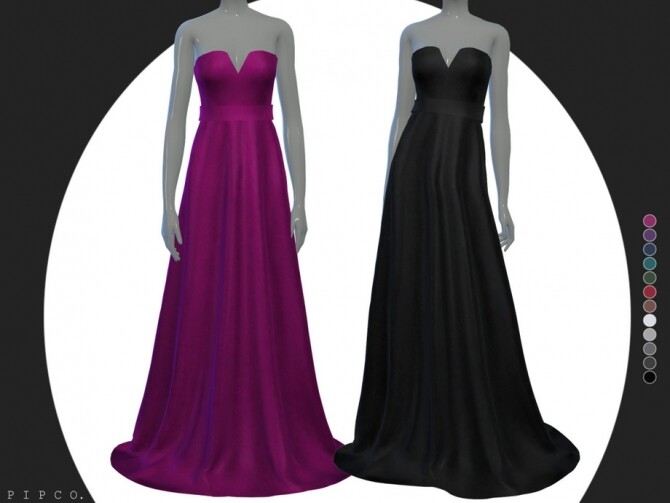 Sims 4 Tasha sleeveless gown by Pipco at TSR