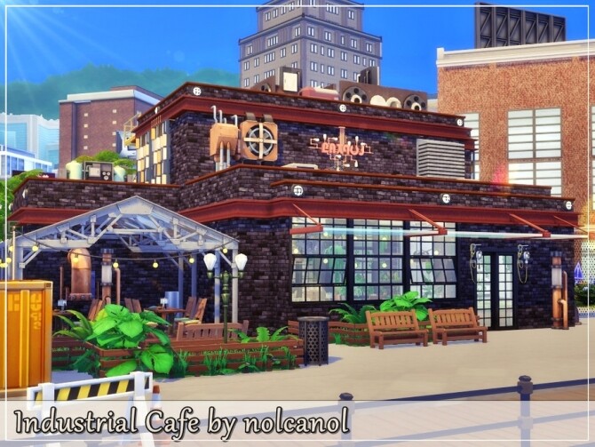 Sims 4 Industrial Cafe by nolcanol at TSR