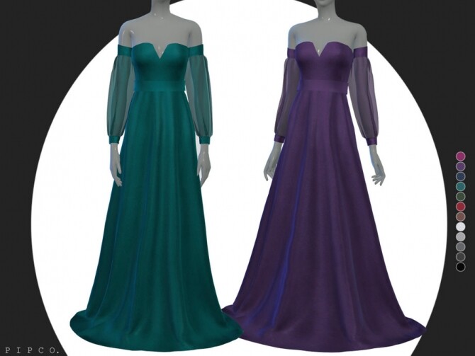 Sims 4 Tasha gown by Pipco at TSR