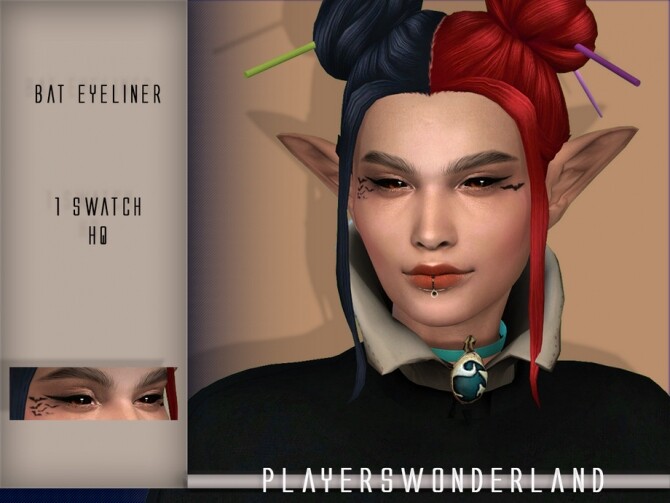 Sims 4 Bat Eyeliner CC Colaboration Part 1 by PlayersWonderland at TSR