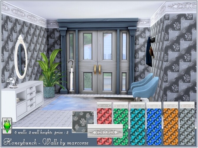 Sims 4 Honeybunch Walls by marcorse at TSR