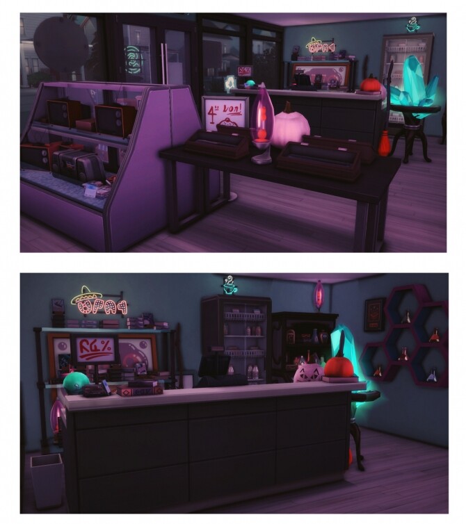 Sims 4 Neon Town: Witch store at Wiz Creations