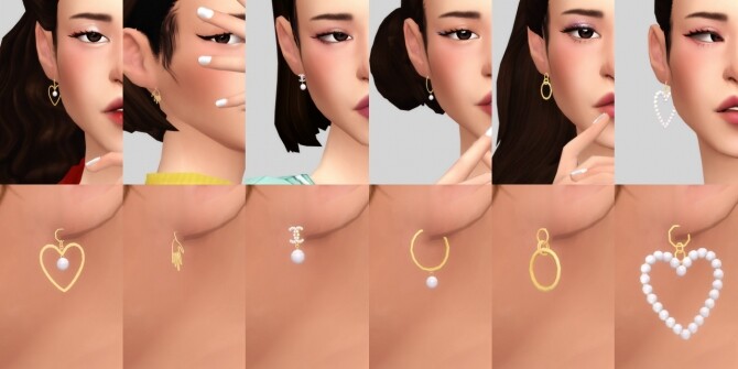 Sims 4 Earrings pack at Casteru