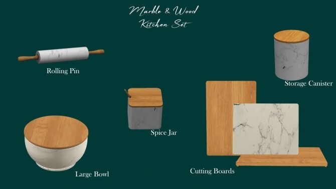 Sims 4 Marble and Wood Kitchen Set at Sunkissedlilacs