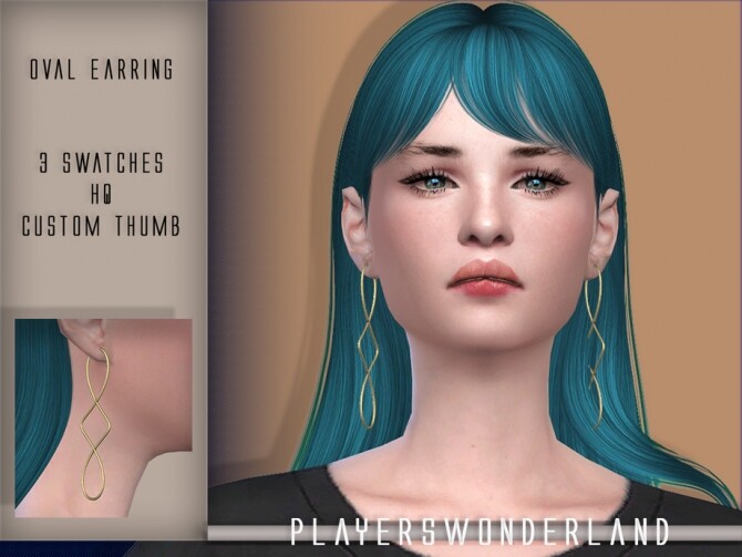 Sims 4 Oval Earrings by PlayersWonderland at TSR