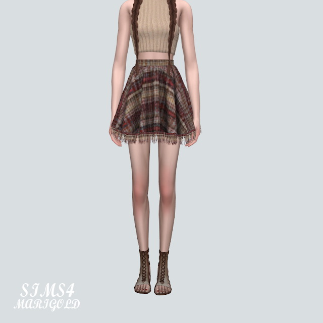 Sims 4 21 Flare Mini Skirt V2 at Marigold