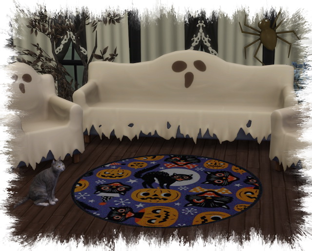 Sims 4 Halloween 2020 round rugs by Chalipo at All 4 Sims