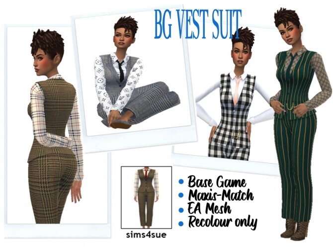 Sims 4 BG VEST SUIT at Sims4Sue
