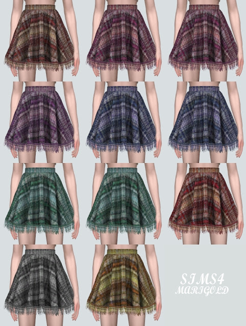 Sims 4 21 Flare Mini Skirt V2 at Marigold