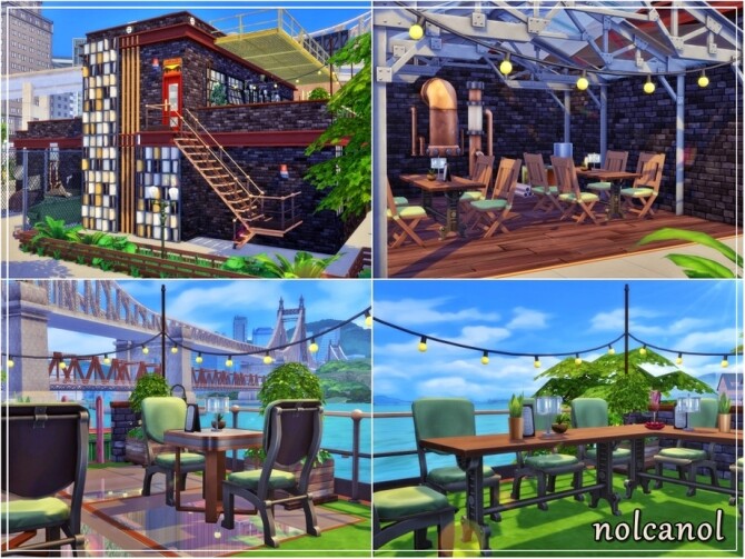 Sims 4 Industrial Cafe by nolcanol at TSR