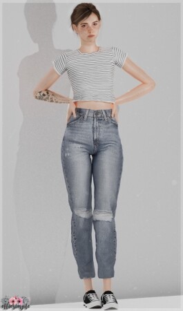 High Rise Mom Jeans, Cross Neck top & Loose Tee at Elliesimple