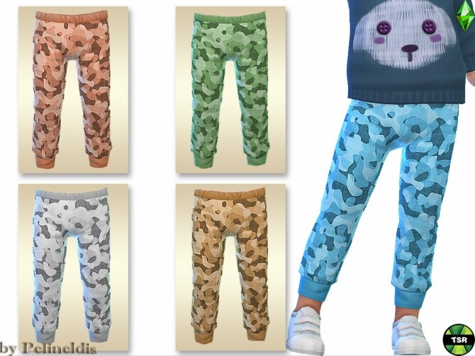 Sims 4 Toddler Camouflage Joggpants by Pelineldis at TSR