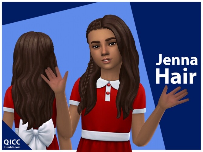 Sims 4 Jenna Hair for girls by qicc at TSR