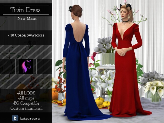 Sims 4 Titan Dress by KaTPurpura at TSR