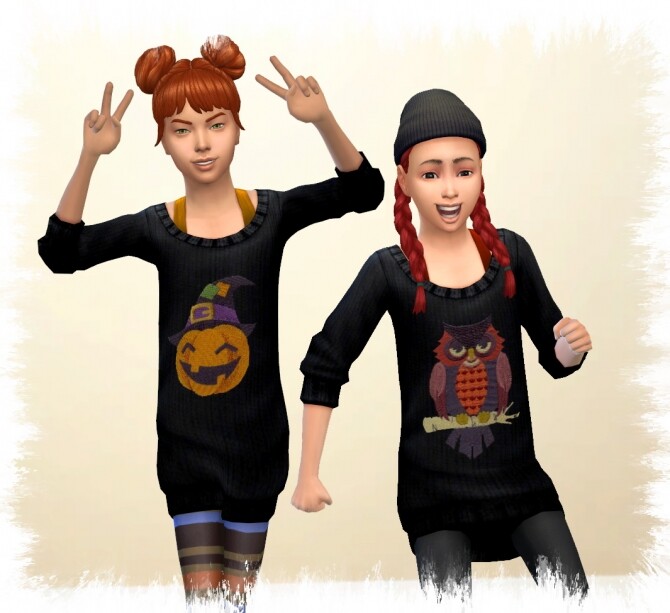 Sims 4 Halloween 2020 kids dress by Chalipo at All 4 Sims