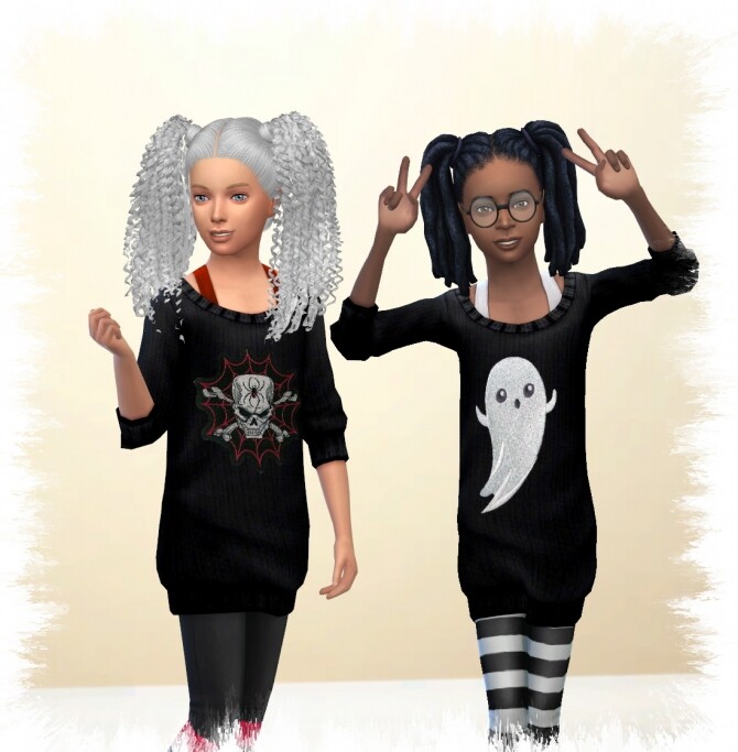 Sims 4 Halloween 2020 kids dress by Chalipo at All 4 Sims